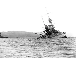 SMS Bayern sinking after being scuttled, Scapa Flow, WW1 SMS Bayern sinking after being scuttled, Scapa Flow, WW1
