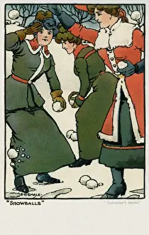 Vintage Winter Scenes Prints: Snowballs