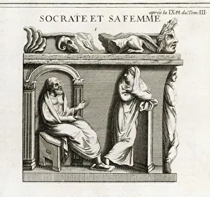 Ancient Greek Philosopher Prints: Socrates & Xanthippe (1)