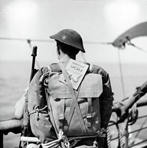 Soldier about to go ashore during the invasion of Italy, Jul Soldier about to go ashore during the invasion of Italy, Jul