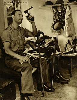 Soldier Looks Down the Barrel of Revolver Soldier Looks Down the Barrel of Revolver