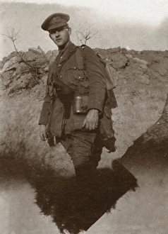 Soldier on the Western Front, Northern France, WW1 Soldier on the Western Front, Northern France, WW1