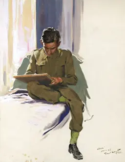 David Wright Artist Prints: Soldier, World War II by David Wright