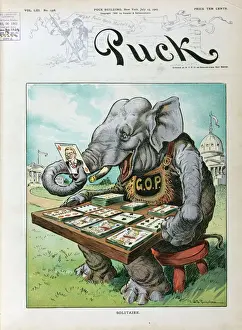 Puck Magazine Illustrations Prints: Solitaire