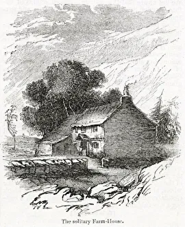 Solitary farmhouse, Langdale, Cumbria, Lake District Solitary farmhouse, Langdale, Cumbria, Lake District