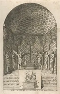 Solomons Temple Print featuring eight winged angels