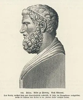 Solon Print: Ancient Greek Statesman and Lawgiver Engraving