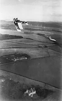 British Fighter Planes Prints: Sopwith Camel looping the loop, WW1