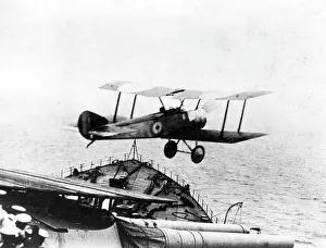 Sopwith Pup taking off from HMS Repulse, WW1 Sopwith Pup taking off from HMS Repulse, WW1