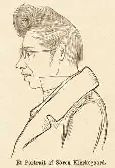 Prints of SOREN aBYE KIERKEGaRD Danish philosopher Denmark Prints: Soren Kierkegaard Print
