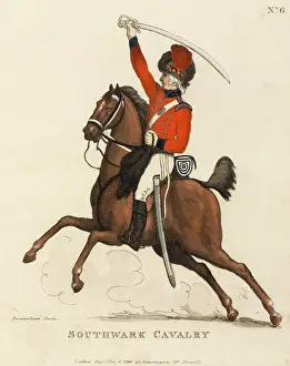 Prints of Southwark Cavalry. Aquatint by and after Thomas Rowlandson, 1799 (c) Thomas Rowlandson Prints: Southwark Cavalry Aquatint Print, circa 1799
