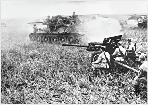 World War II Events Prints: Soviet Tank and Gun