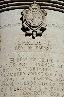 Spain. Madrid. Detail of the base of a monument dedicated to Spain. Madrid. Detail of the base of a monument dedicated to