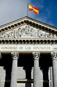 Spain. Madrid. Pediment of the Congress of Deputies by the S Spain. Madrid. Pediment of the Congress of Deputies by the S