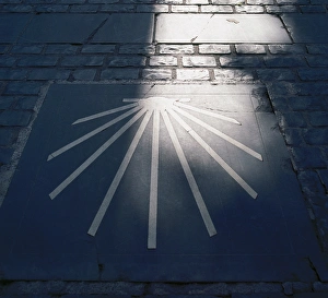 Spain. Rioja. Logrono. Way of St. James. Scallop symbol Spain. Rioja. Logrono. Way of St. James. Scallop symbol