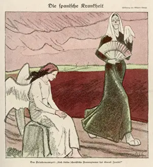 Angel Of Peace Statue Prints: Spanish Flu