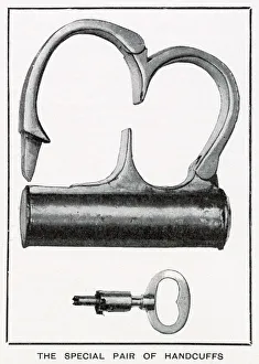 The special pair of handcuffs from which Houdini had to extract himself The special pair of handcuffs from which Houdini had to extract himself
