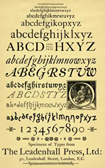 Specimens of type, Leadenhall Press, London Specimens of type, Leadenhall Press, London
