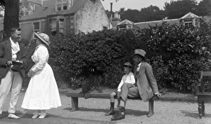 Spectators at tennis match, Beech Grove Tennis Club, Moffat Spectators at tennis match, Beech Grove Tennis Club, Moffat