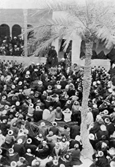 Persian Loyalty Instilled - A Speech in Teheran Print, 1909
