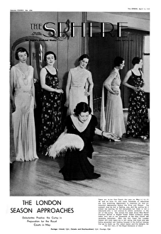 Sphere front cover - Debutantes practise the curtsey Sphere front cover - Debutantes practise the curtsey