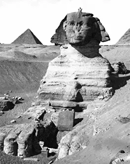 Circa 1870 Print of The Sphinx, Egypt