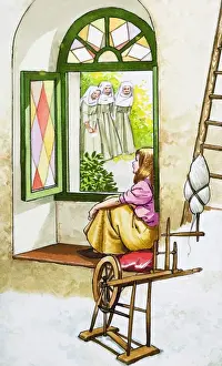 Fairy Tale Illustrations Prints: The Three Spinners