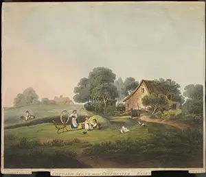 Textile Industry History UK Prints: Spinning on the Green