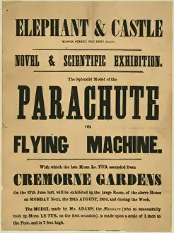 Aeronautics History Prints: The splendid model of the parachute or flying machine, with