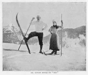 Sherlock Holmes Prints: Skiing in the Alps Print 1894