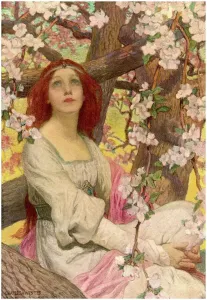 Flame-haired Pre-Raphaelite Print