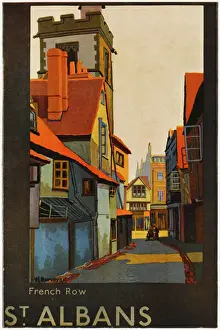 Prints of St Albans, Hertfordshire: French Row Hertfordshire Prints: St Albans Print: French Row Scene