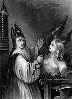 St Dunstan & the Devil Print, 13th Century