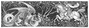 Medieval Art Prints: St George in Action