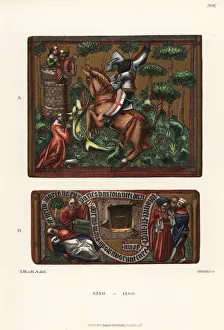 St. George on horseback slaying the dragon, 14th century St. George on horseback slaying the dragon, 14th century