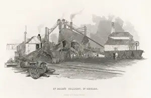 St Hildas Colliery Print: Coal Tub Descent