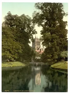 Cambridge Print of St Johns College Chapel from the River