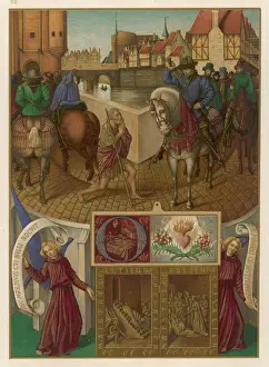 Medieval Art Prints: St Martin De Tours Print: A Beggar Receives Half of a Cloak