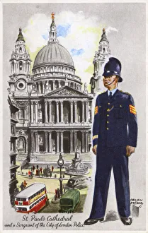 St Pauls Cathedral and a Sergeant of City of London Police St Pauls Cathedral and a Sergeant of City of London Police