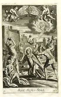 St Stephen Stoned - 17th Century Print