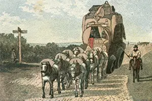 Horse Drawn Wagons Prints: Stage Wagon, Early C19