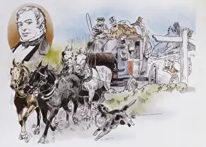 Country Road Transport Prints: Stagecoach and horses