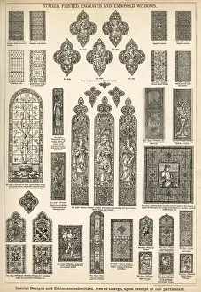 Historical Building Designs Prints: Stained, Painted, Engraved and Embossed Windows, Plate 164