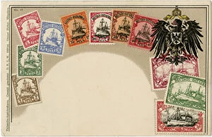 Related Images Collection: Stamp Card produced by Ottmar Zeihar - German East Africa