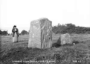 Early 1900s Photography NI Prints: Standing Stone, Castle Espie, Co Down
