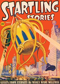 Startling Stories scifi magazine cover Startling Stories scifi magazine cover