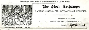 Stationery, The Stock Exchange, weekly journal Stationery, The Stock Exchange, weekly journal