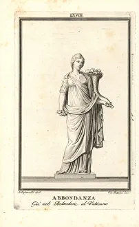 Statue of the Roman goddess Abundantia with cornucopia Statue of the Roman goddess Abundantia with cornucopia