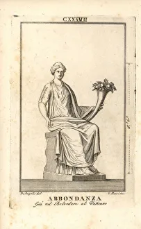 Statue of Roman goddess Abundantia with horn of plenty Statue of Roman goddess Abundantia with horn of plenty