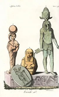Statues and depictions of the Egyptian god Osiris Statues and depictions of the Egyptian god Osiris